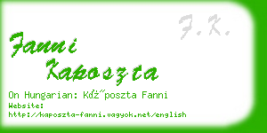 fanni kaposzta business card